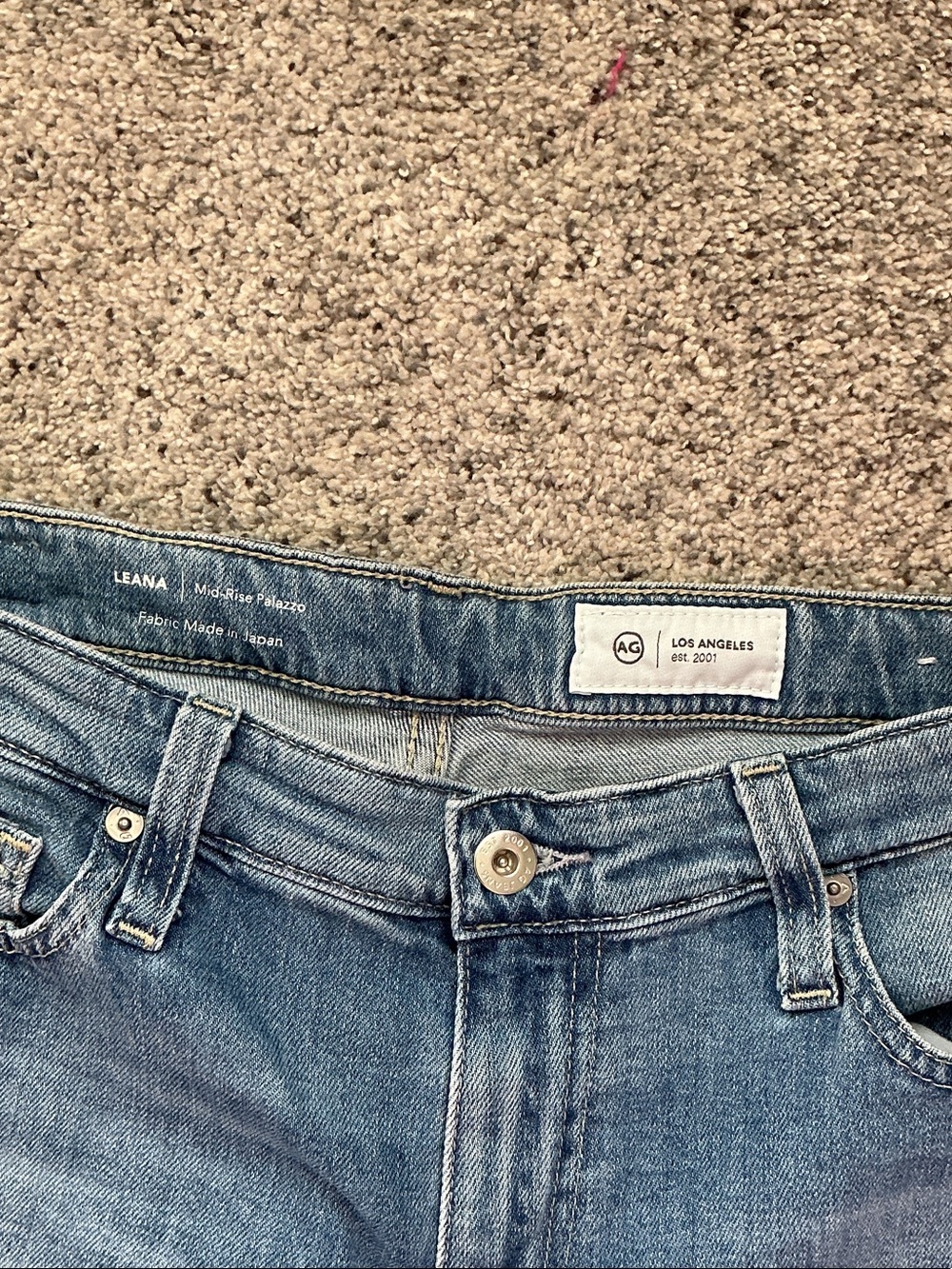 Ag Adriano Goldschmied Leana Wide-Leg Jeans ~ Dune - Picture 4 of 9